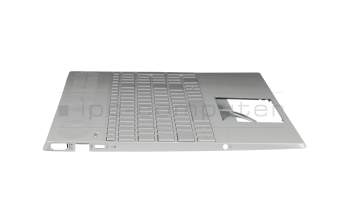 Clavier incl. topcase DE (allemand) argent/argent avec rétro-éclairage (carte graphique GTX) original pour HP Pavilion 15-cs0700