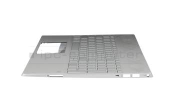 Clavier incl. topcase DE (allemand) argent/argent avec rétro-éclairage (carte graphique GTX) original pour HP Pavilion 15-cs0700