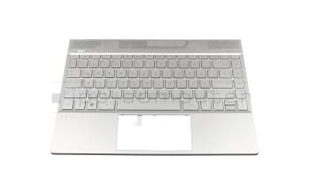 Clavier incl. topcase DE (allemand) argent/argent avec rétro-éclairage original pour HP Envy 13-ah1500