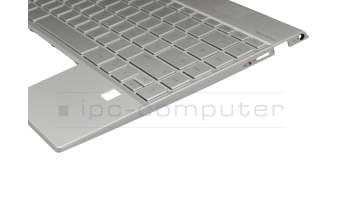 Clavier incl. topcase DE (allemand) argent/argent avec rétro-éclairage original pour HP Envy 13-aq0500