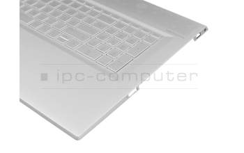 Clavier incl. topcase DE (allemand) argent/argent avec rétro-éclairage original pour HP Envy 17-bw0300