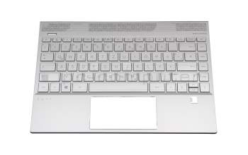 Clavier incl. topcase DE (allemand) argent/noir original pour HP Envy 13-aq0600