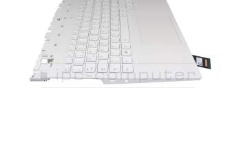 Clavier incl. topcase DE (allemand) blanc/blanc avec rétro-éclairage original pour Lenovo Legion 5-15ACH6A (82NW)