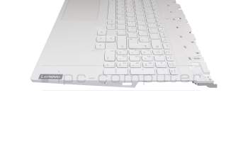 Clavier incl. topcase DE (allemand) blanc/blanc avec rétro-éclairage original pour Lenovo Legion 5-15ACH6A (82NW)