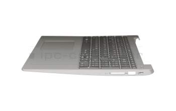 Clavier incl. topcase DE (allemand) gris/argent avec rétro-éclairage original pour Lenovo IdeaPad 330S-15AST (81F9)