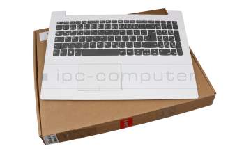 Clavier incl. topcase DE (allemand) gris/blanc original pour Lenovo IdeaPad 320-15IKBRN (81BG/81BT)