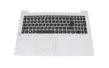 Clavier incl. topcase DE (allemand) gris/blanc original pour Lenovo IdeaPad 320-15IKBRN (81BG/81BT)