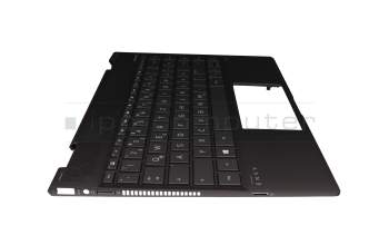 Clavier incl. topcase DE (allemand) gris foncé/gris avec rétro-éclairage original pour HP Envy x360 13-ag0500