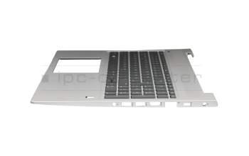 Clavier incl. topcase DE (allemand) noir/argent avec rétro-éclairage original pour HP ProBook 455 G7