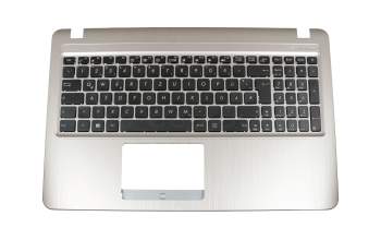 Clavier incl. topcase DE (allemand) noir/argent pour emplacements ODD original pour Asus VivoBook X543UA