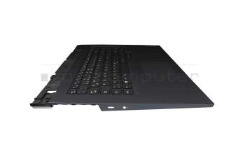 Clavier incl. topcase DE (allemand) noir/bleu avec rétro-éclairage original pour Lenovo Legion 5-17ACH6H (82JY)