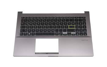 Clavier incl. topcase DE (allemand) noir/gris avec rétro-éclairage original pour Asus VivoBook 15 X521FL