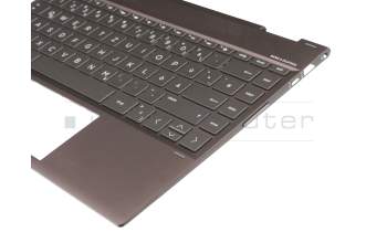 Clavier incl. topcase DE (allemand) noir/gris avec rétro-éclairage original pour HP Envy x360 13-ag0500