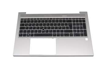 Clavier incl. topcase DE (allemand) noir/noir avec mouse stick original pour HP EliteBook 850 G7