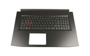 Clavier incl. topcase DE (allemand) noir/noir avec rétro-éclairage (1050) original pour Acer Predator Helios 300 (PH317-52)