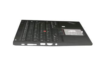 Clavier incl. topcase DE (allemand) noir/noir avec rétro-éclairage et mouse stick original pour Lenovo ThinkPad T490s (20NX/20NY)