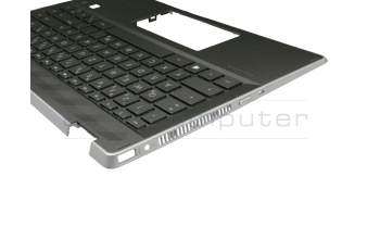 Clavier incl. topcase DE (allemand) noir/noir avec rétro-éclairage original pour HP Pavilion x360 14-dh1000