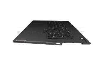 Clavier incl. topcase DE (allemand) noir/noir avec rétro-éclairage original pour Lenovo Legion 5-17IMH05 (82B3)