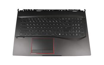 Clavier incl. topcase DE (allemand) noir/noir avec rétro-éclairage original pour MSI GE75 Raider 10SGS/10SFS/10SF (MS-17E9)