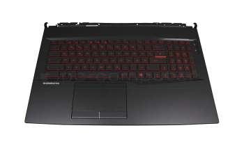 Clavier incl. topcase DE (allemand) noir/noir avec rétro-éclairage original pour MSI GL75 9SD/9SDK/9SE/9SEK (MS-17E5)