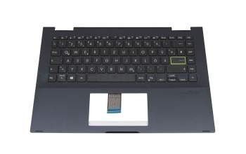 Clavier incl. topcase DE (allemand) noir/noir original pour Asus VivoBook Flip 14 TM420IA