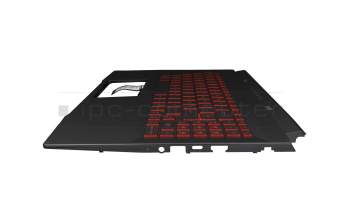 Clavier incl. topcase DE (allemand) noir/rouge/noir avec rétro-éclairage original pour MSI Bravo 15 B5DD (MS-158K)