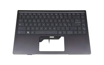 Clavier incl. topcase IT (italien) gris/noir avec rétro-éclairage original pour MSI Modern 14 B11MO/B11MOL (MS-14D3)