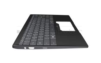 Clavier incl. topcase IT (italien) gris/noir avec rétro-éclairage original pour MSI Modern 14 B11MO/B11MOL (MS-14D3)