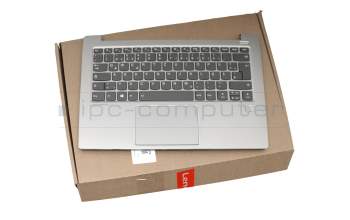 ET171000110 original Lenovo clavier incl. topcase DE (allemand) gris/argent avec rétro-éclairage (fingerprint)