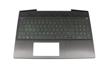 FA28B000H00 original HP clavier incl. topcase DE (allemand) noir/vert/noir avec rétro-éclairage