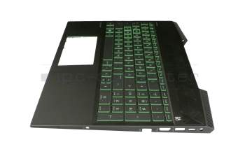 FA28B000H00 original HP clavier incl. topcase DE (allemand) noir/vert/noir avec rétro-éclairage