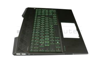 FA28B000H00 original HP clavier incl. topcase DE (allemand) noir/vert/noir avec rétro-éclairage