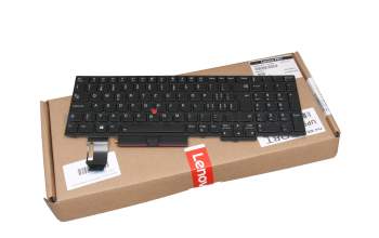 FU5372BL2 original Lenovo clavier CH (suisse) noir/noir avec rétro-éclairage et mouse stick