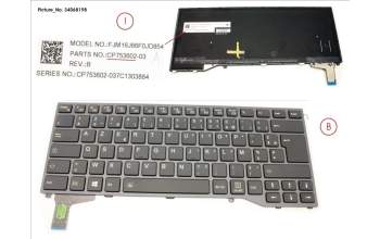 Fujitsu FUJ:CP753602-XX KEYBOARD FRANCE W/ BL