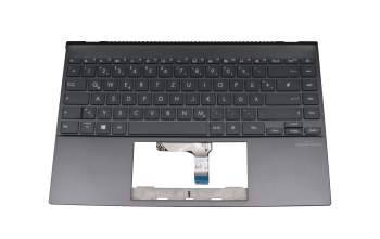 HQ207209350001513 original Asus clavier incl. topcase DE (allemand) gris/gris avec rétro-éclairage