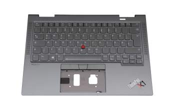 KCS10A16L original Lenovo clavier incl. topcase DE (allemand) gris/gris avec rétro-éclairage et mouse stick