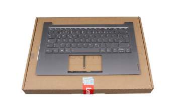 L1CZ17G0238 original Lenovo clavier incl. topcase DE (allemand) gris/gris avec rétro-éclairage