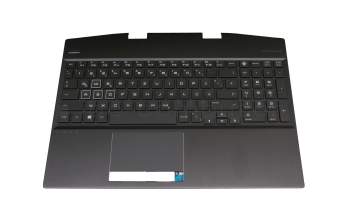 L61525-041 original HP clavier incl. topcase DE (allemand) noir/noir avec rétro-éclairage