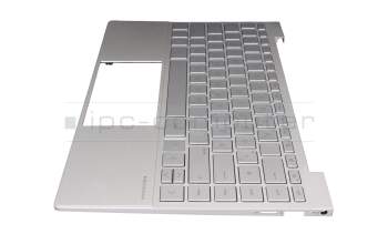 L96799-041 original HP clavier incl. topcase DE (allemand) argent/argent avec rétro-éclairage