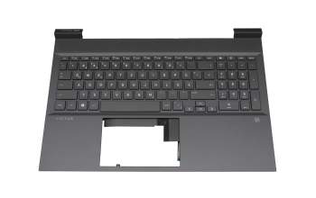 M75709-041 original HP clavier incl. topcase DE (allemand) gris/gris avec rétro-éclairage