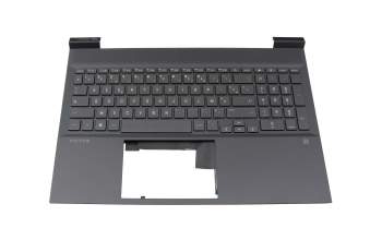 M75709-051 original HP clavier incl. topcase FR (français) argent/noir avec rétro-éclairage