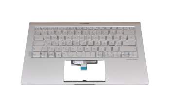 NSK-WR1BU 0G original Darfon clavier incl. topcase DE (allemand) argent/argent avec rétro-éclairage