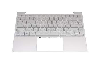 PK132V61A11 original HP clavier incl. topcase DE (allemand) argent/argent avec rétro-éclairage