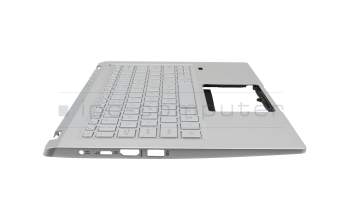 PK1334G1G00 original Acer clavier incl. topcase US (anglais) argent/argent avec rétro-éclairage