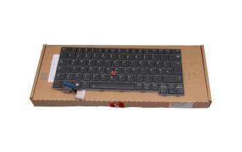 PSG16K19TLEL2 original Lenovo clavier DE (allemand) gris/noir avec rétro-éclairage et mouse stick