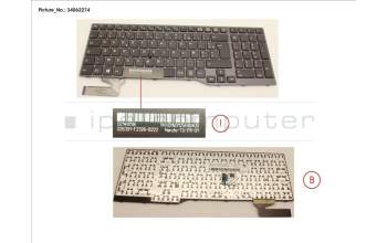 Fujitsu S26391-F2326-B222 KEYBOARD BLACK W/ TS FRANCE