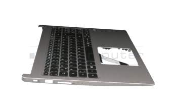 SV5P_A72BWL original Chicony clavier incl. topcase DE (allemand) noir/argent avec rétro-éclairage