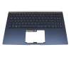 0KNB0-563AGE00 original Asus clavier incl. topcase DE (allemand) bleu/bleu avec rétro-éclairage