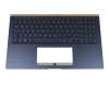 0KNB0-563PGE00 original Asus clavier incl. topcase DE (allemand) bleu/bleu avec rétro-éclairage