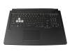 0KNR0-681WUS00 original Asus clavier incl. topcase US (anglais) noir/transparent/gris avec rétro-éclairage